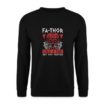 Herren Vathor - Vatertag Vatertagsgeschenk Viking - Unisex Pullover - Schwarz - Vorne - Alina (178cm) & Michal (187cm)