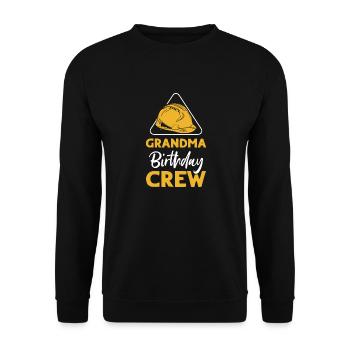Grand-mère de l’équipe d’anniversaire - Bâtiment d’anniversaire - Sweat-shirt Unisexe - noir - Devant - Alina (178cm) & Michal (187cm)