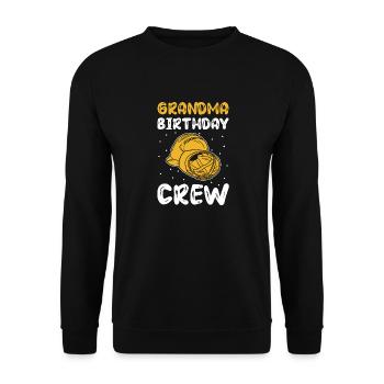 Grand-mère de l’équipe d’anniversaire - Bâtiment d’anniversaire - Sweat-shirt Unisexe - noir - Devant - Alina (178cm) & Michal (187cm)