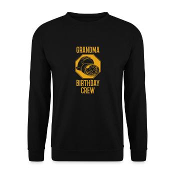 Grandma of the birthday team - Birthday building - Unisex Sweatshirt - black - Front - Alina (178cm) & Michal (187cm)