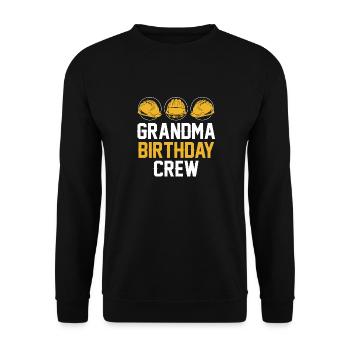 Grandma of the birthday team - Birthday building - Unisex Sweatshirt - black - Front - Alina (178cm) & Michal (187cm)