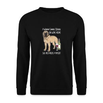 Mastiff Hund Old English Mastiff - Unisex Pullover - Schwarz - Vorne - Alina (178cm) & Michal (187cm)