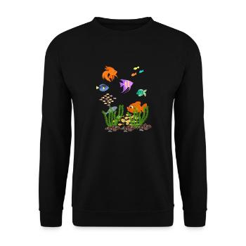 aquarium - Unisex Sweatshirt - black - Front - Alina (178cm) & Michal (187cm)