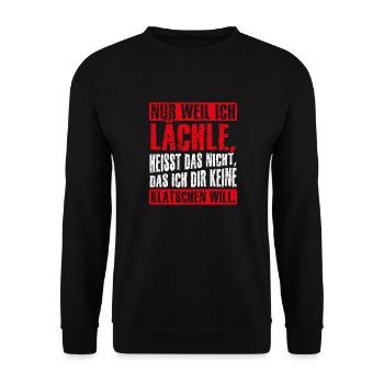 Weil Ich Lächle Heißt Nicht Das Ich Dir Keine Klat - Unisex Pullover - Schwarz - Vorne - Alina (178cm) & Michal (187cm)