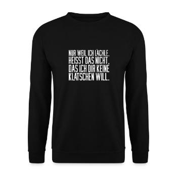 Weil Ich Lächle Heißt Nicht Das Ich Dir Keine Klat - Unisex Pullover - Schwarz - Vorne - Alina (178cm) & Michal (187cm)