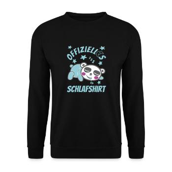 Offizielles Schlafshirt Panda - Unisex Pullover - Schwarz - Vorne - Alina (178cm) & Michal (187cm)