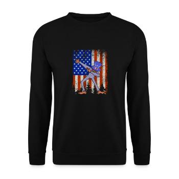 Dabbing Bigfoot 4 juillet Sasquatch Américain - Sweat-shirt Unisexe - noir - Devant - Alina (178cm) & Michal (187cm)