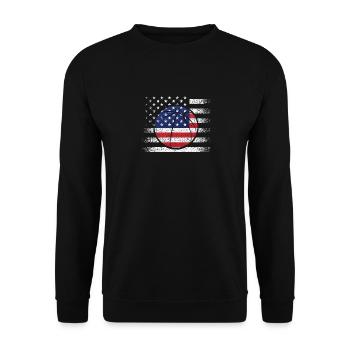 Basketball Amerikanische Flagge 4. Juli USA Sport - Unisex Pullover - Schwarz - Vorne - Alina (178cm) & Michal (187cm)
