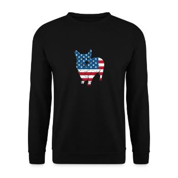 Corgi 4 juillet chiot patriotique amoureux des chiens - Sweat-shirt Unisexe - noir - Devant - Alina (178cm) & Michal (187cm)