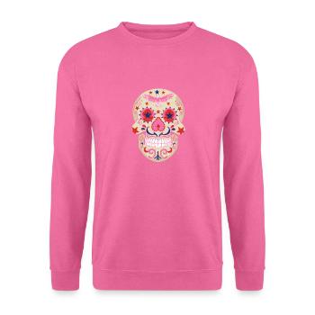 Zuckerschädel 4. Juli Vierte Patriotische USA - Unisex Pullover - Pink - Vorne