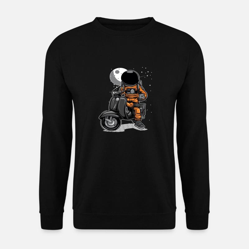 Astronaut Scooter Space Moon - Unisex Sweatshirt - black