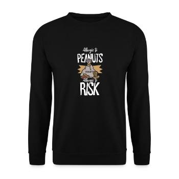 Allergique aux arachides Allergique au risque - Sweat-shirt Unisexe - noir - Devant - Alina (178cm) & Michal (187cm)