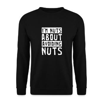 Ich Bin Verrückt Nach Nüssen Erdnuss-allergiker - Unisex Pullover - Schwarz - Vorne - Alina (178cm) & Michal (187cm)