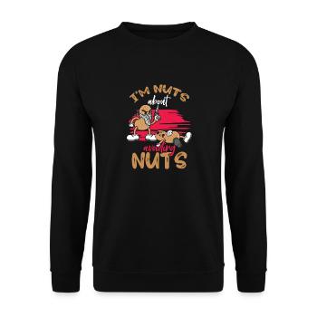 Ich Bin Verrückt Nach Nüssen Erdnuss-allergiker - Unisex Pullover - Schwarz - Vorne - Alina (178cm) & Michal (187cm)