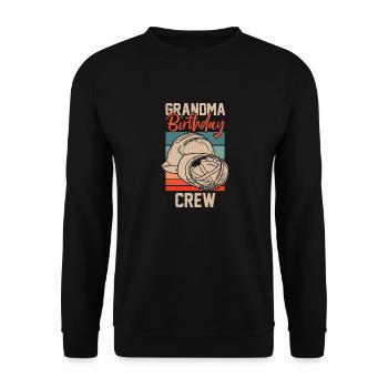 Grand-mère de l’équipe d’anniversaire - Bâtiment d’anniversaire - Sweat-shirt Unisexe - noir - Devant - Alina (178cm) & Michal (187cm)