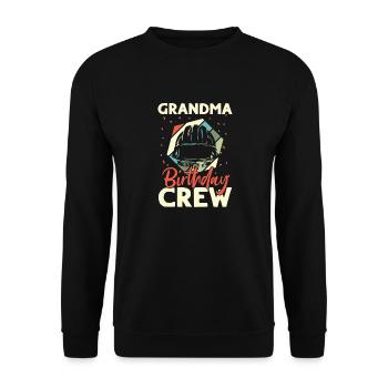 Grandma of the birthday team - Birthday building - Unisex Sweatshirt - black - Front - Alina (178cm) & Michal (187cm)