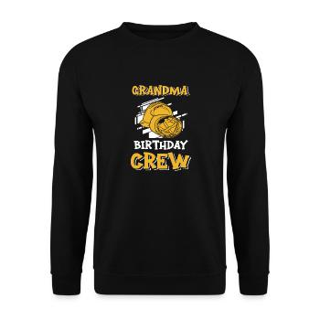 Grandma of the birthday team - Birthday building - Unisex Sweatshirt - black - Front - Alina (178cm) & Michal (187cm)