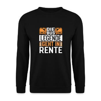 Rente Busfahrer Geschenkidee Spruch Rente Beruf - Unisex Pullover - Schwarz - Vorne - Alina (178cm) & Michal (187cm)