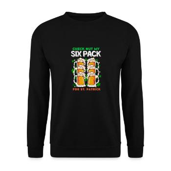 Check out my Six Pack it s delicious - Unisex Sweatshirt - black - Front - Alina (178cm) & Michal (187cm)