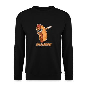 Ich bin ein weiner Funny Dabbing Dance Hotdog Lover Wortspiel - Unisex Pullover - Schwarz - Vorne - Alina (178cm) & Michal (187cm)