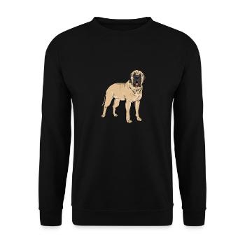 Mastiff Hund Old English Mastiff - Unisex Pullover - Schwarz - Vorne - Alina (178cm) & Michal (187cm)
