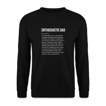 begeisterter Papa Definition englisch - Unisex Pullover - Schwarz - Vorne - Alina (178cm) & Michal (187cm)