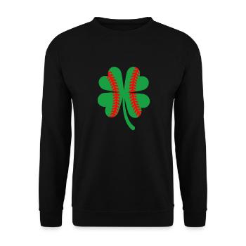 St Patricks Day Shamrock Baseball Saint - Unisex Sweatshirt - black - Front - Alina (178cm) & Michal (187cm)
