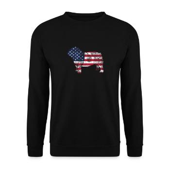 English Bulldog July 4 Patriotic Dog - Unisex Sweatshirt - black - Front - Alina (178cm) & Michal (187cm)