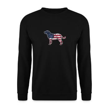 Labrador 4 juillet amoureux des chiens patriotes US - Sweat-shirt Unisexe - noir - Devant - Alina (178cm) & Michal (187cm)
