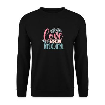 Sweet Simple - Ich liebe Mama - Unisex Pullover - Schwarz - Vorne - Alina (178cm) & Michal (187cm)