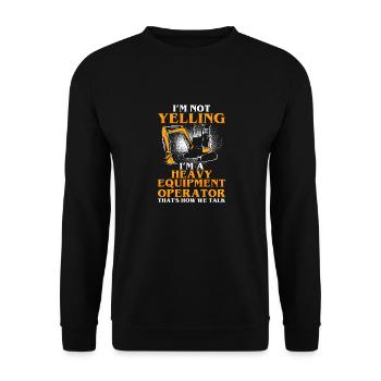 Construction machinery operator Excavator driver Excavator driver Construction workers - Unisex Sweatshirt - black - Front - Alina (178cm) & Michal (187cm)