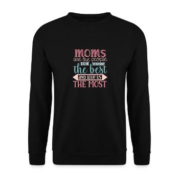 Les mamans nous aiment le plus - Fête des mères - Sweat-shirt Unisexe - noir - Devant - Alina (178cm) & Michal (187cm)