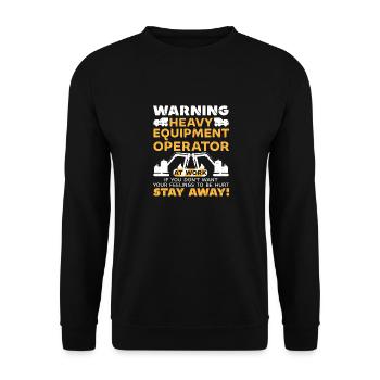 Construction machinery operator Excavator driver Excavator driver Construction workers - Unisex Sweatshirt - black - Front - Alina (178cm) & Michal (187cm)