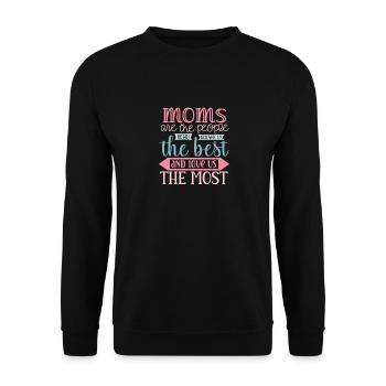 Citations douces de la fête des mères - Les mamans nous aiment le plus - Sweat-shirt Unisexe - noir - Devant - Alina (178cm) & Michal (187cm)