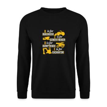 Construction machinery operator Excavator driver Excavator driver Construction workers - Unisex Sweatshirt - black - Front - Alina (178cm) & Michal (187cm)