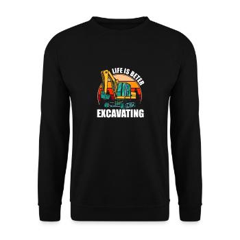 Construction machinery operator Excavator driver Excavator driver Construction workers - Unisex Sweatshirt - black - Front - Alina (178cm) & Michal (187cm)