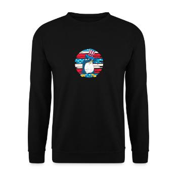 Dabbing Penguin 4 juillet Patriotic Dab USA - Sweat-shirt Unisexe - noir - Devant - Alina (178cm) & Michal (187cm)