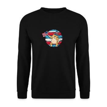 Tupfen Shiba Inu 4. Juli Hundeliebhaber USA - Unisex Pullover - Schwarz - Vorne - Alina (178cm) & Michal (187cm)