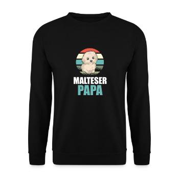 Chien Maltese Papa - Sweat-shirt Unisexe - noir - Devant - Alina (178cm) & Michal (187cm)