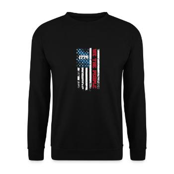 1776 Wir Das Volk Patriotisch US Amerikanische - Unisex Pullover - Schwarz - Vorne - Alina (178cm) & Michal (187cm)