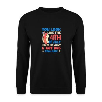 They look like July 4 makes me want a - Unisex Sweatshirt - black - Front - Alina (178cm) & Michal (187cm)