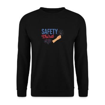 Funny July 4th Patriotic Fireworks Safety Third - Unisex Sweatshirt - black - Front - Alina (178cm) & Michal (187cm)