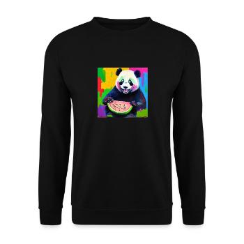 Design of a digital oil painting style with a P - Unisex Sweatshirt - black - Front - Alina (178cm) & Michal (187cm)