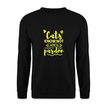 LES CHATS NE SAVENT PAS PARDONNER - Sweat-shirt Unisexe - noir - Devant - Alina (178cm) & Michal (187cm)