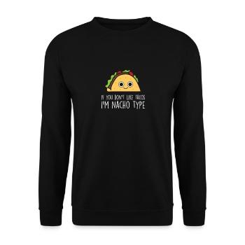 Nacho Mexico Mexican Food Funny Nachos - Unisex Sweatshirt - black - Front - Alina (178cm) & Michal (187cm)