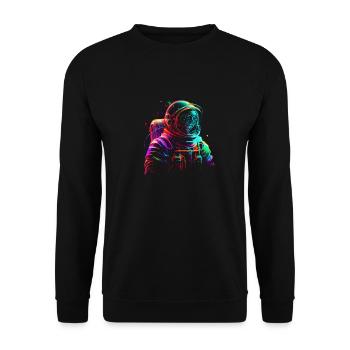 Outer Space Line Art Colorful Fun Spaceman - Unisex Sweatshirt - black - Front - Alina (178cm) & Michal (187cm)