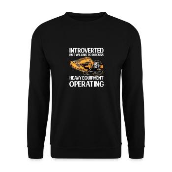Construction machinery operator Excavator driver Excavator driver Construction workers - Unisex Sweatshirt - black - Front - Alina (178cm) & Michal (187cm)