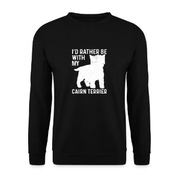 Cairn Terrier Hund - Unisex Pullover - Schwarz - Vorne - Alina (178cm) & Michal (187cm)