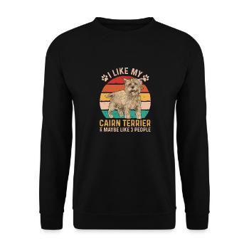 Cairn Terrier Chien - Sweat-shirt Unisexe - noir - Devant - Alina (178cm) & Michal (187cm)