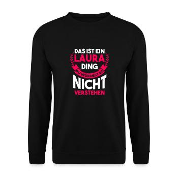Laura - Unisex Pullover - Schwarz - Vorne - Alina (178cm) & Michal (187cm)